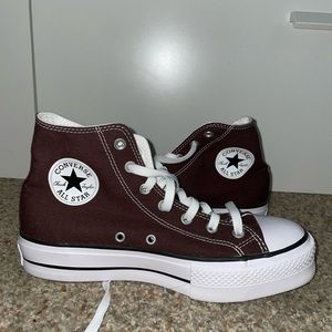 Brown High Top Platform Converse